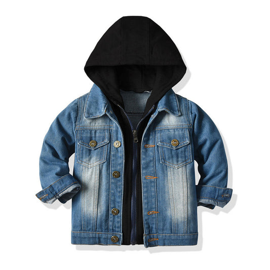 Kinder Denim-Jacke mit Kapuze