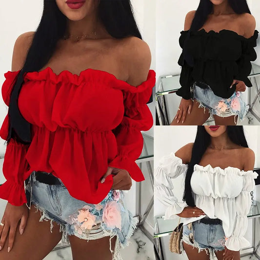 Einfarbiges Langarmshirt für Damen