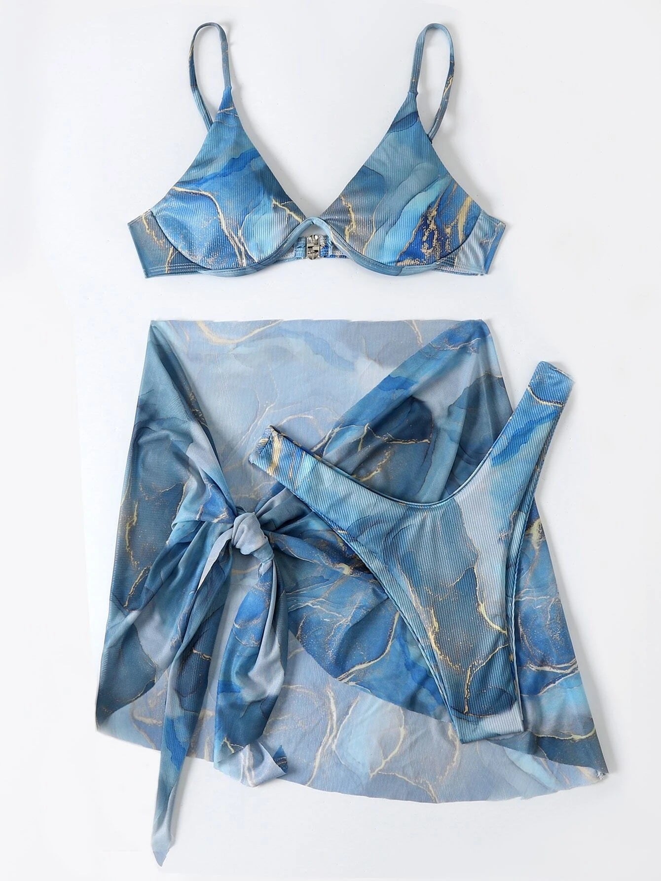 Marmor-Muster Dessous Bikini Bademode