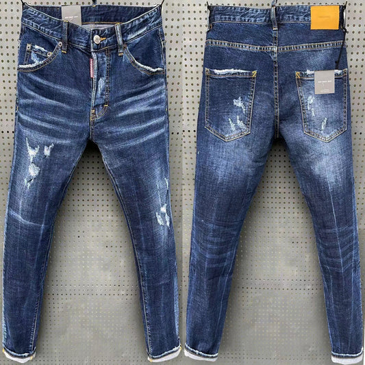 Urban Splash Herren Slim-Fit Patch Stretch DSQ Jeans