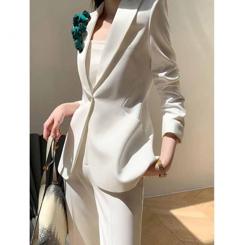 Weißer Anzug Obermantel - Eleganter Anzug für Damen