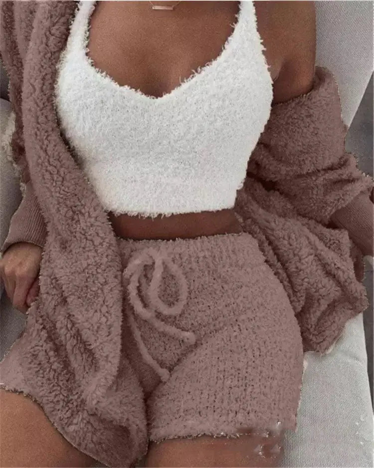 Damen Plüsch Hauskleidung
