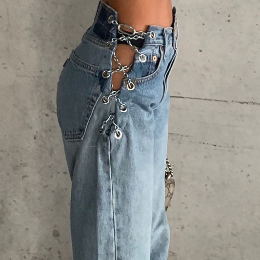 Damenjeans mit hoher Taille