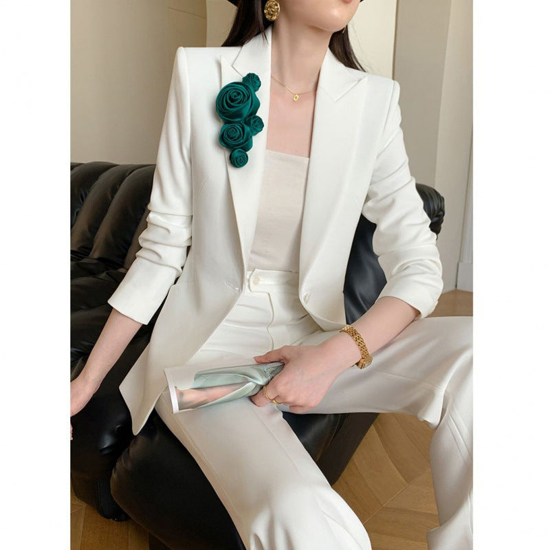 Weißer Anzug Obermantel - Eleganter Anzug für Damen