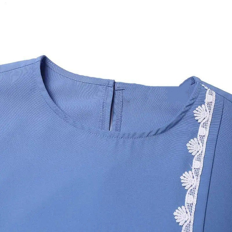 Modisches Langarm-Spitzenhäkelweste Damen Frühlings-Freizeitkleid
