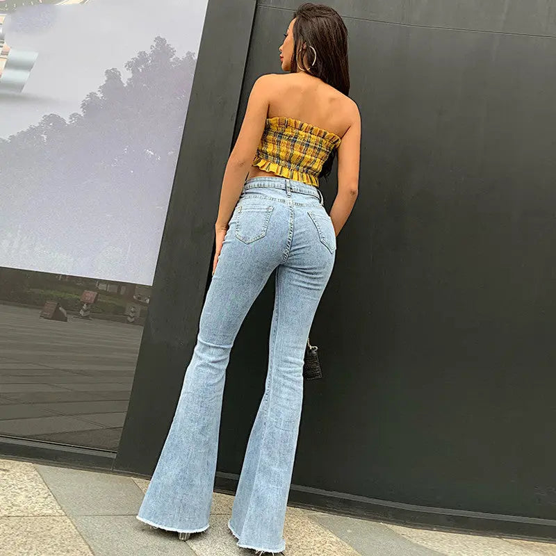 Flare-Jeans Damen Vintage Denim