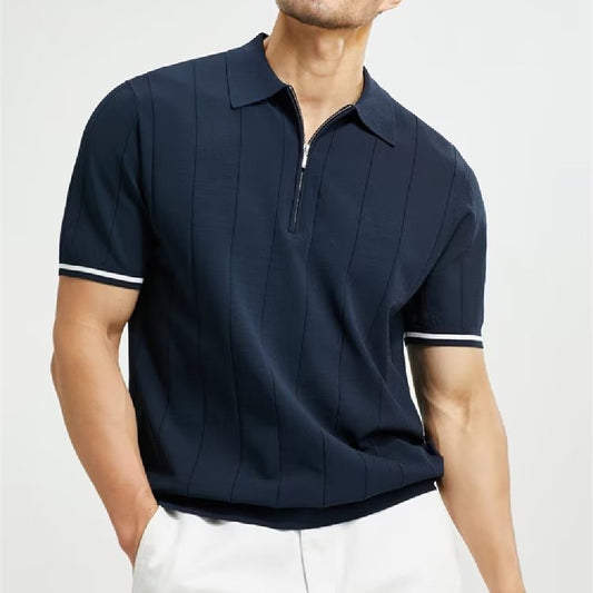 Trendiges Herren Kurzarm-Poloshirt mit künstlerischem Druck