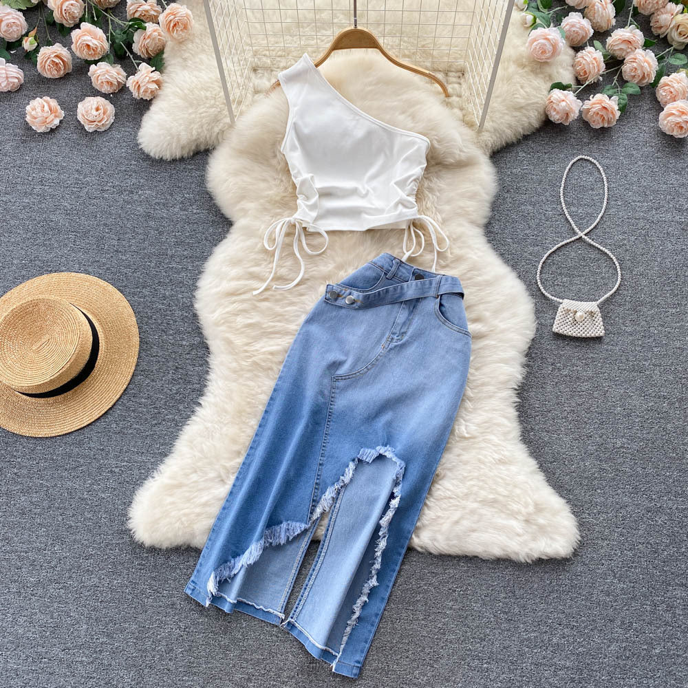 Denim Crossbody Set