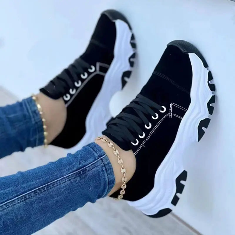 Plateau-Sportschuhe für Damen-Spaziergänge und lässige Freizeit
