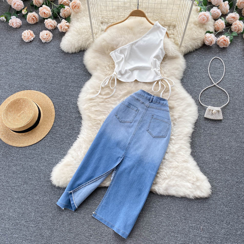 Denim Crossbody Set