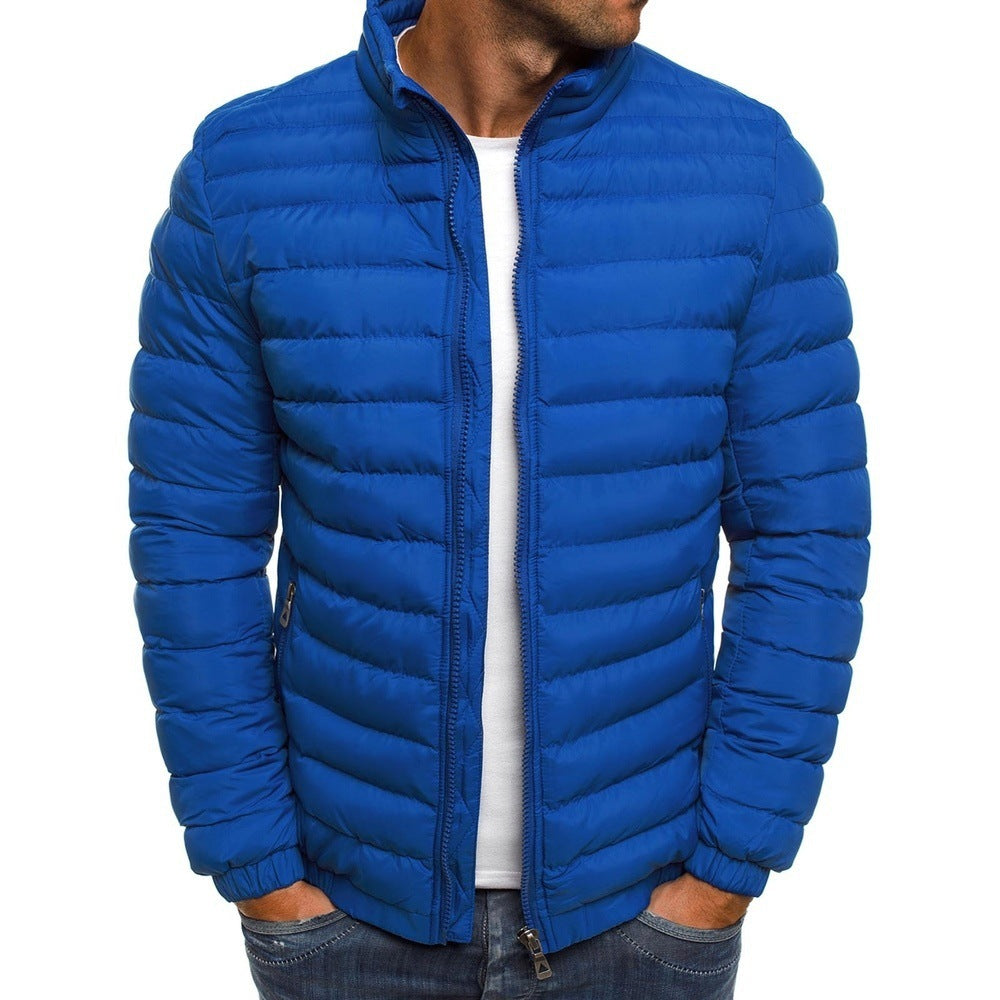Stehkragen-Jacke für Herren – Einfarbig, Winter