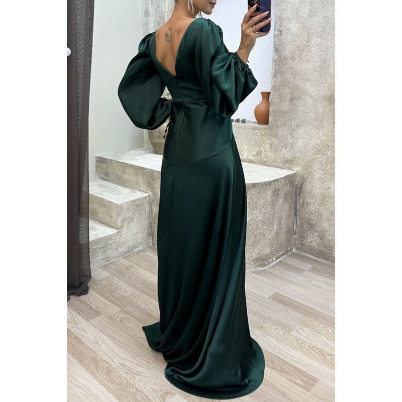 Einfarbiges Damenmode-Kleid