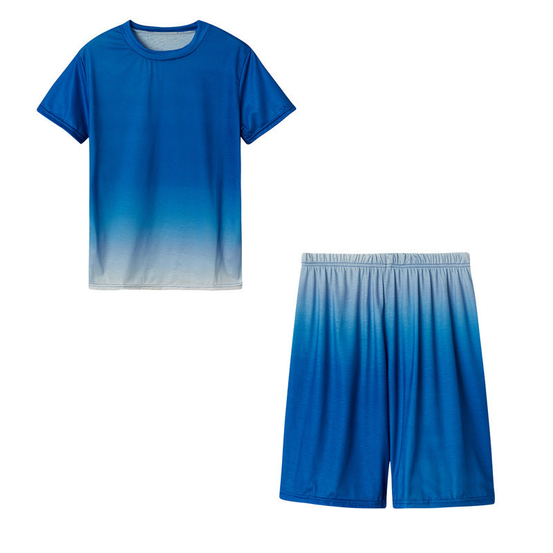 Freizeit-Gradienten-Kurzarm-Shorts Set