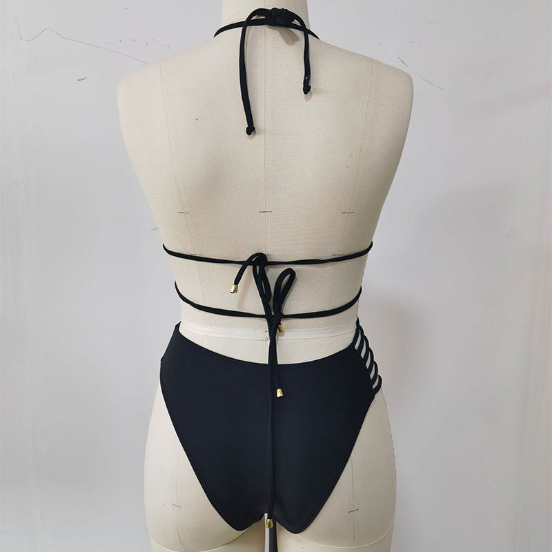 Leopardenmuster Bikini-Badeanzug-Set
