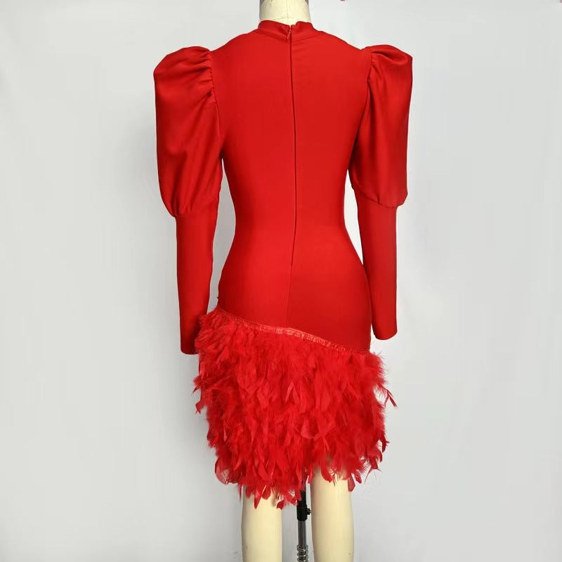 Exquisite Eleganz Kleid mit Puffärmeln