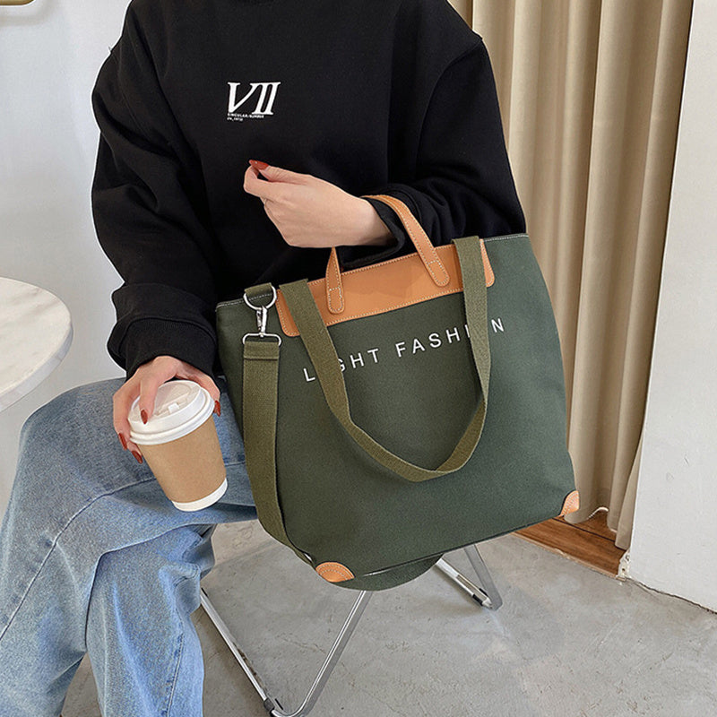 Modische Canvas-Schultertasche mit großer Kapazität