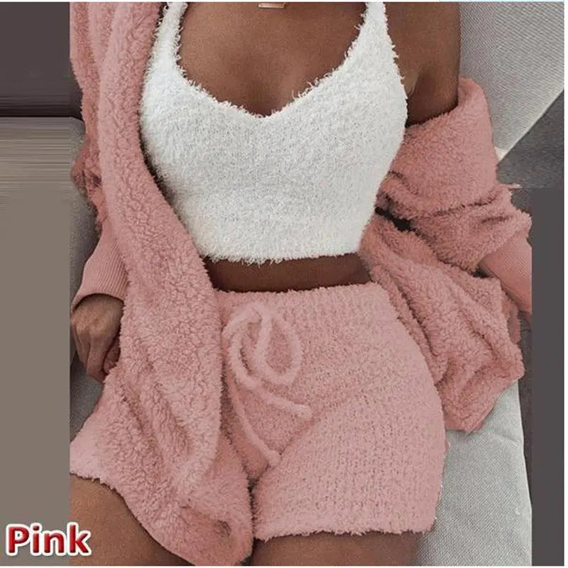 Damen Plüsch Hauskleidung