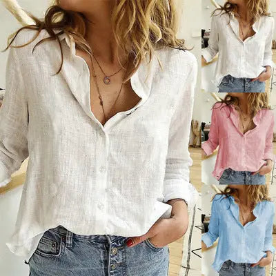 Elegante Button-Lapel-Strickjacke für Damen - Lockere Passform, Langarmshirt