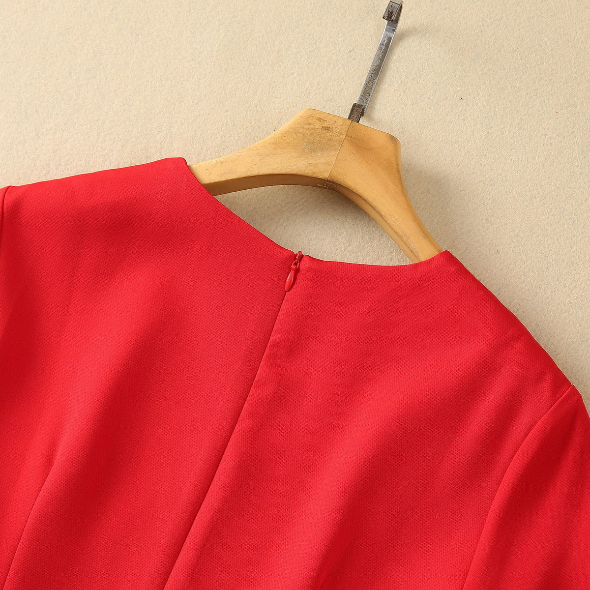 Dreidimensionales Blumen Rundhals Kurzarm Französisches Kleid