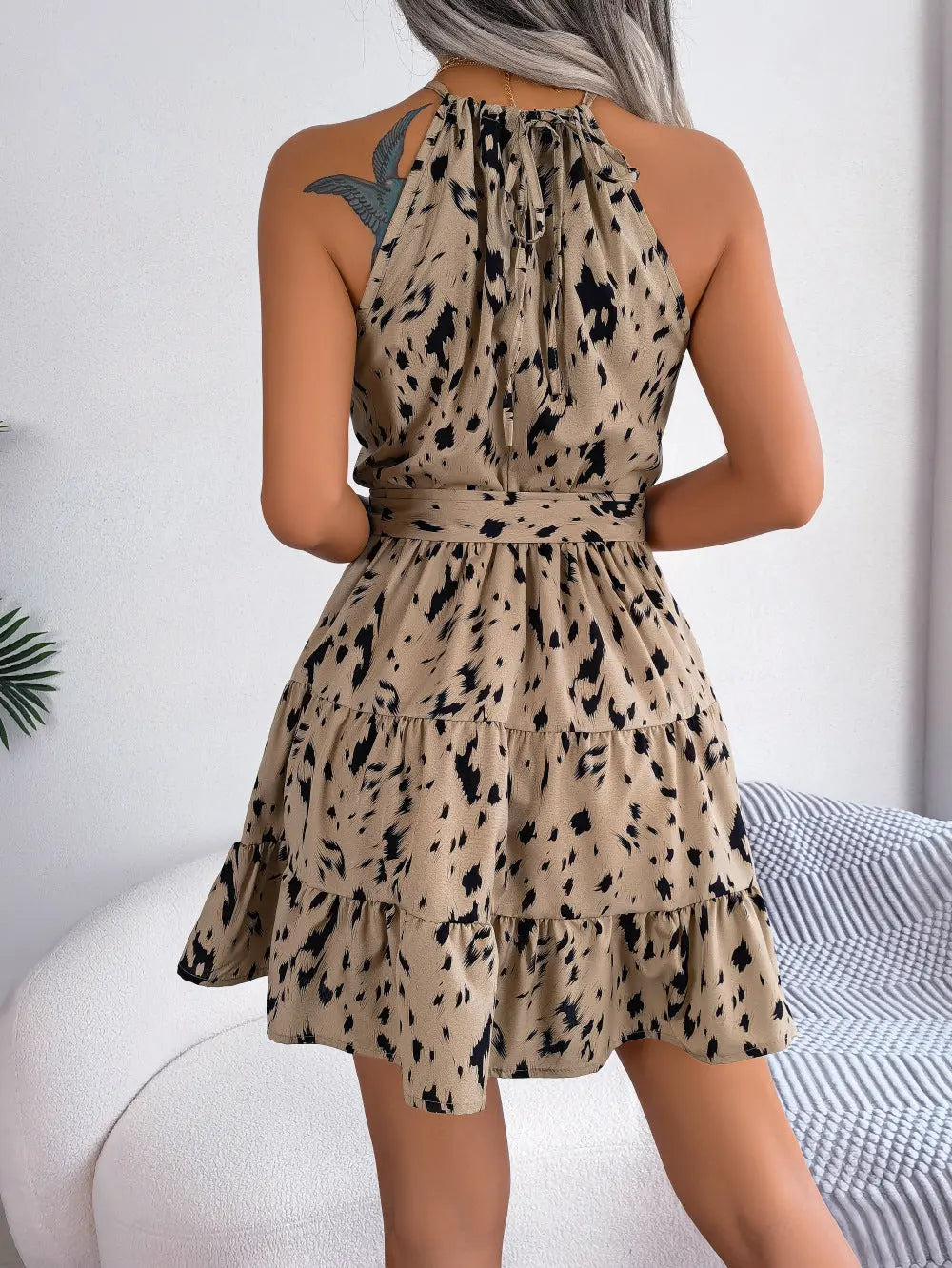 Leopardenmuster Chiffon A-Linien-Rock