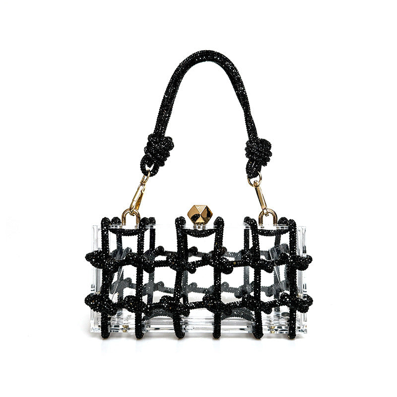 Süße Glänzende Strass Bankett Kleine Quadratische Tasche