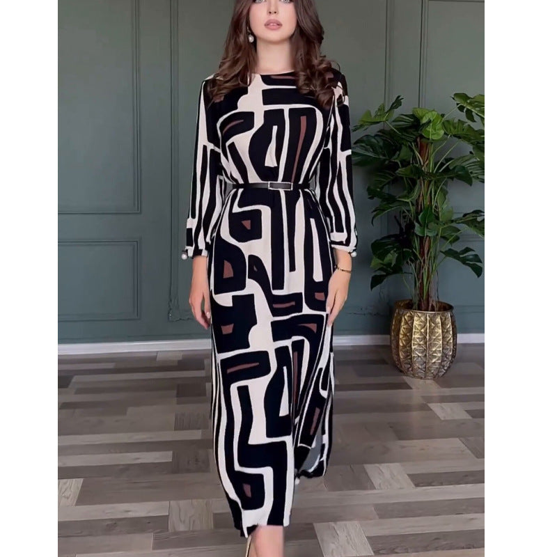 Modisches Druckkleid für elegante und anmutige Damen
