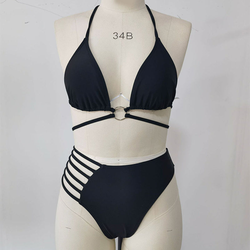 Leopardenmuster Bikini-Badeanzug-Set