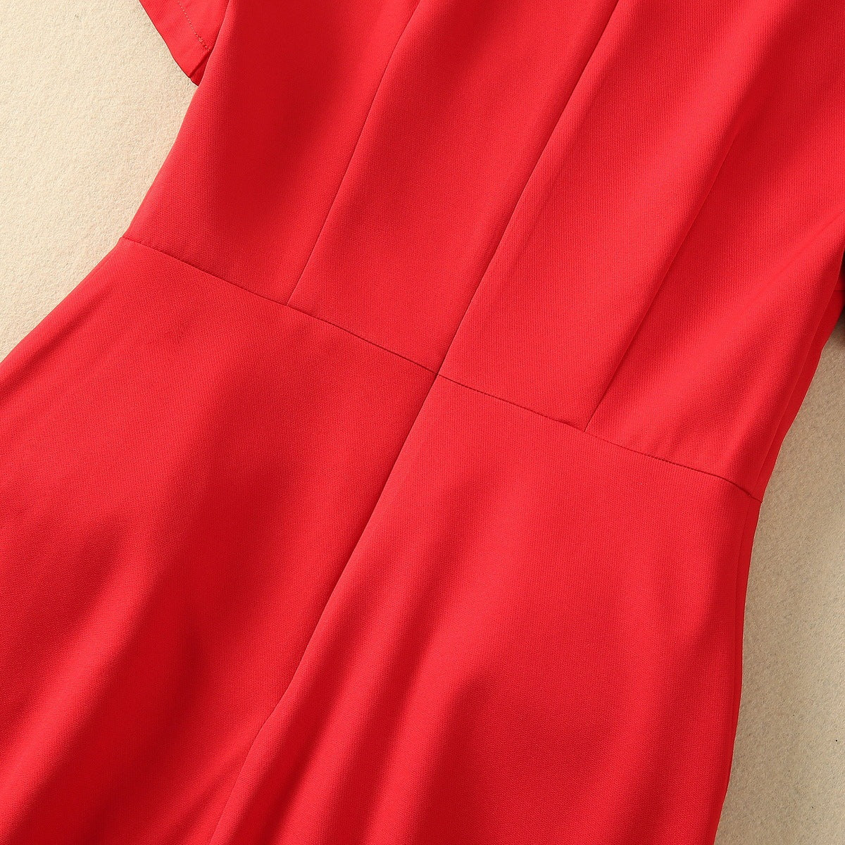 Dreidimensionales Blumen Rundhals Kurzarm Französisches Kleid