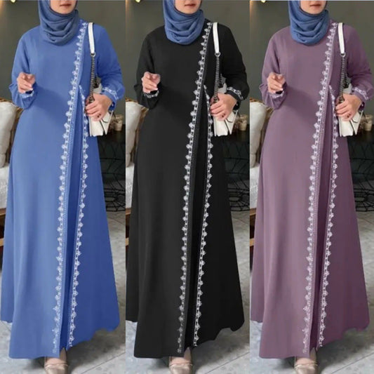 Modisches Langarm-Spitzenhäkelweste Damen Frühlings-Freizeitkleid
