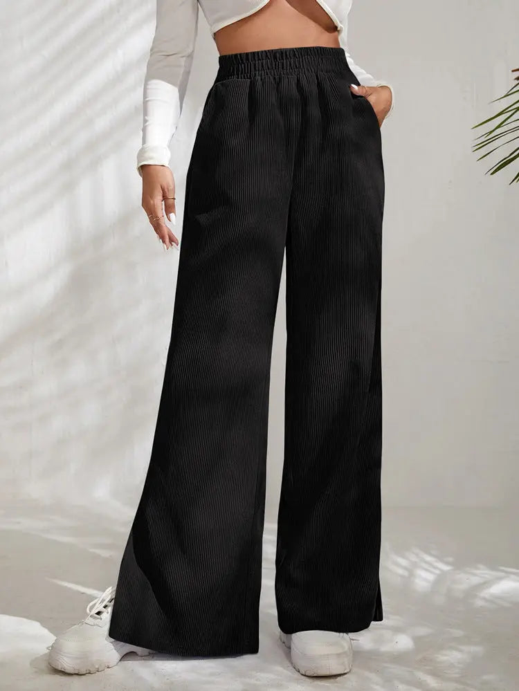 Hose mit hoher Taille und Cordstoff