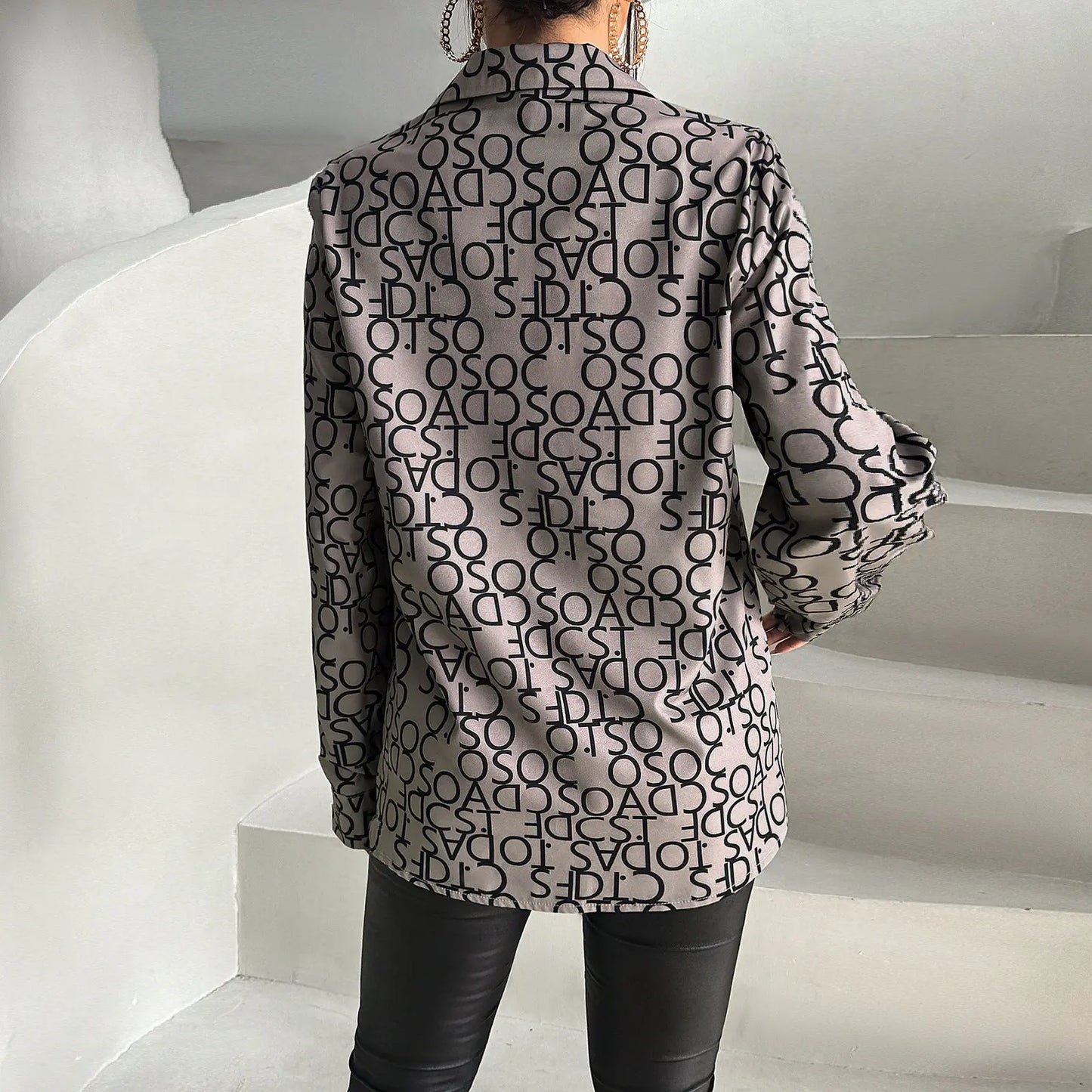 Bedrucktes Langarmshirt für pendelfähige Frauen