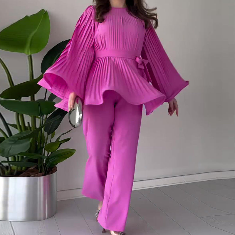 Eleganter Swing-Anzug mit Rundhals und Batwing-Ärmeln