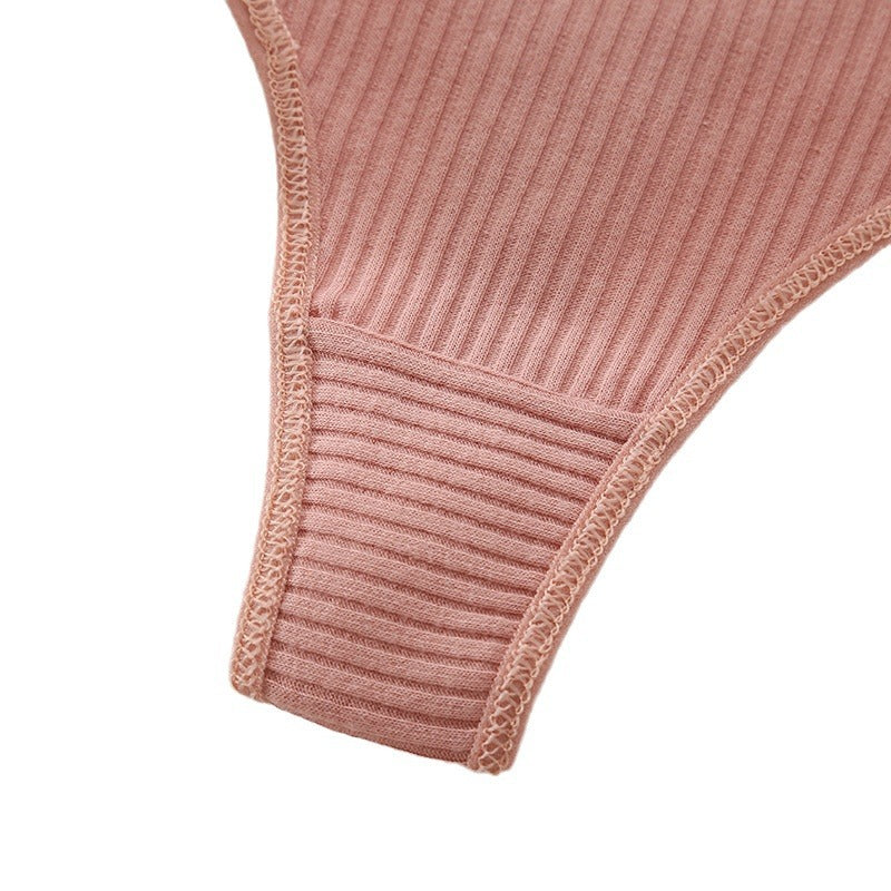 Damen-Tanga mit niedriger Taille und Baumwolleinsat