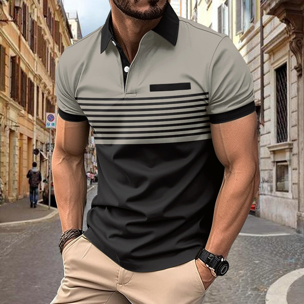 Herren Freizeit-Hemd mit Brusttasche