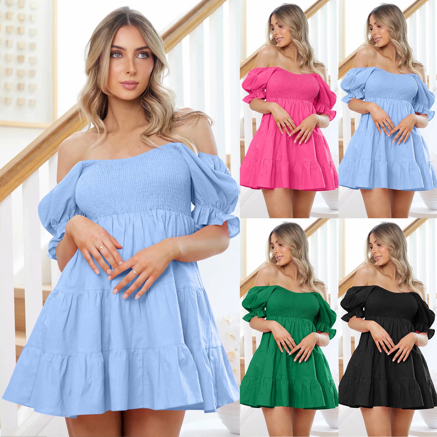 Gekräuseltes Gestuftes Kleid - Schlankes Temperament