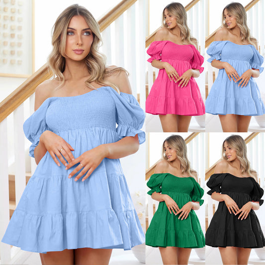 Gekräuseltes Gestuftes Kleid - Schlankes Temperament