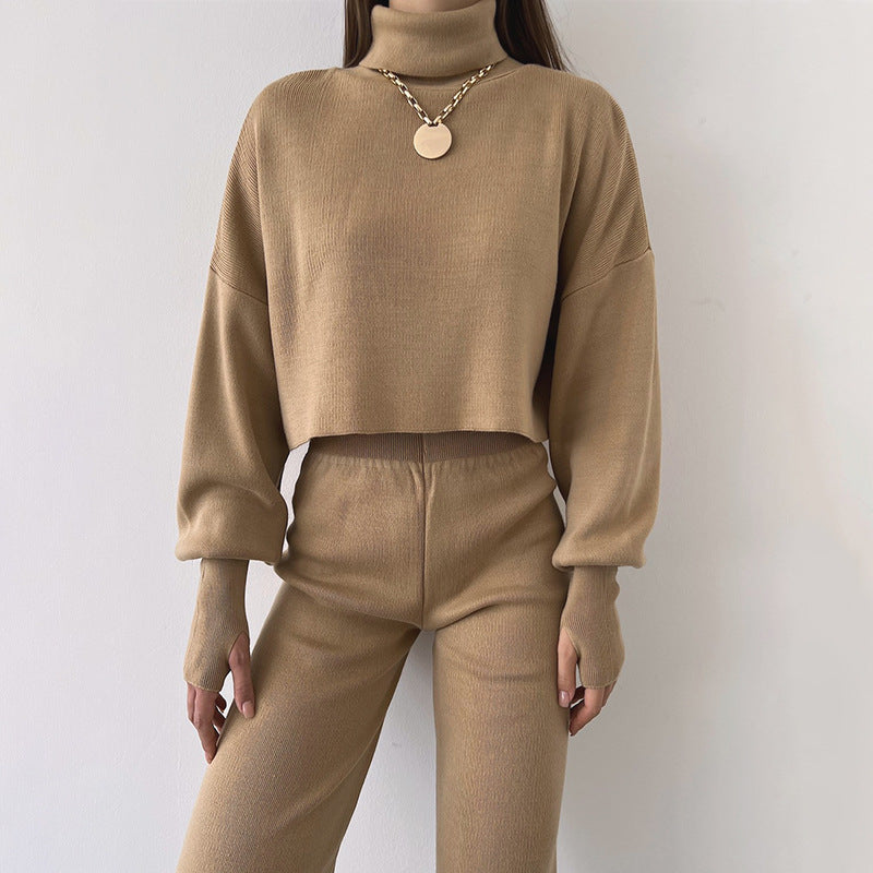 Herbst/Winter Rollkragenpullover-Set für Damen