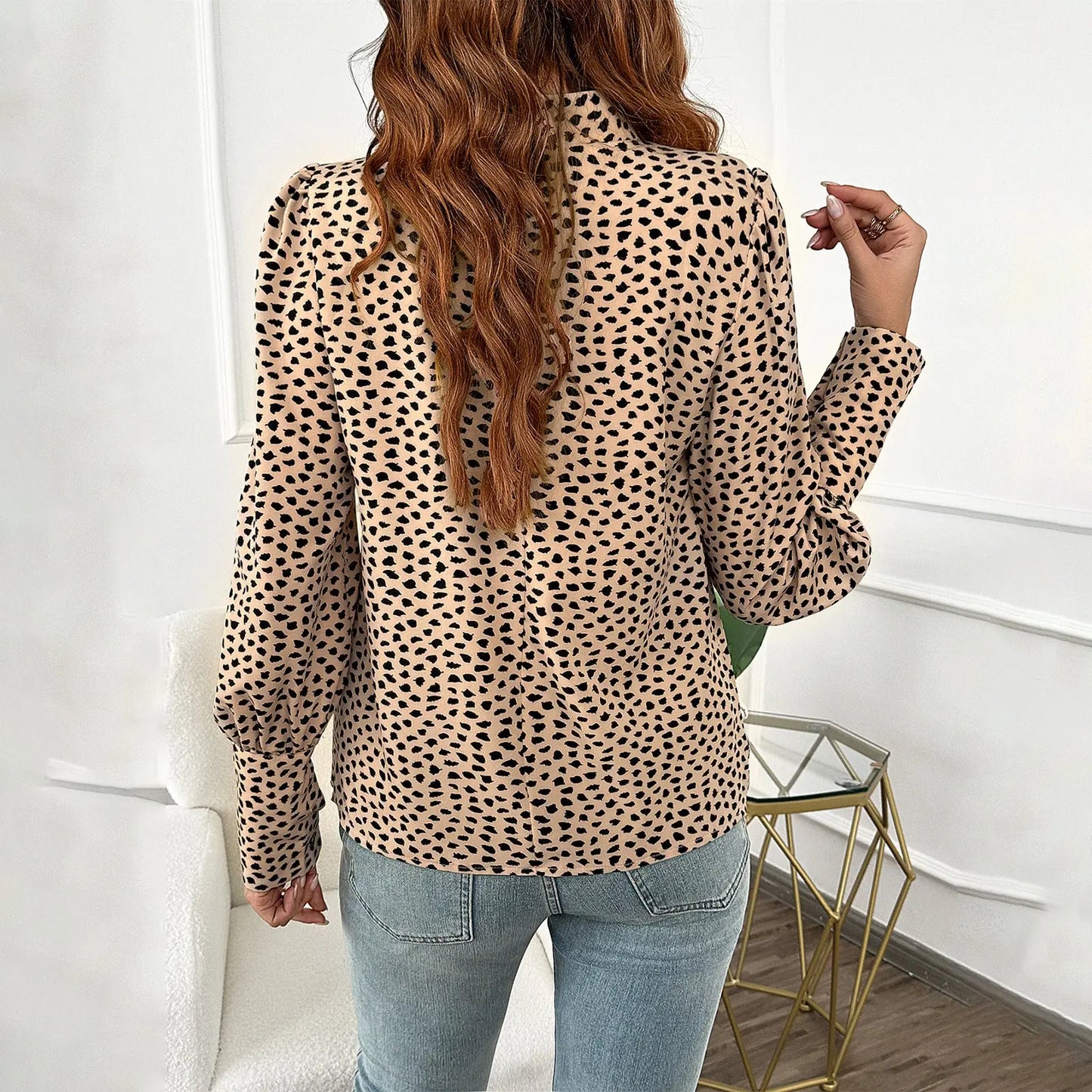 Damenmodisches lässiges elegantes Langarm-Bluse