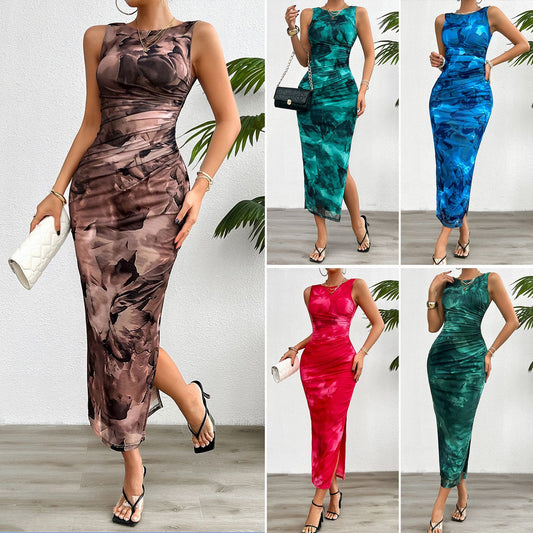 Elegantes Ärmelloses Mesh-Kleid in schmaler Passform