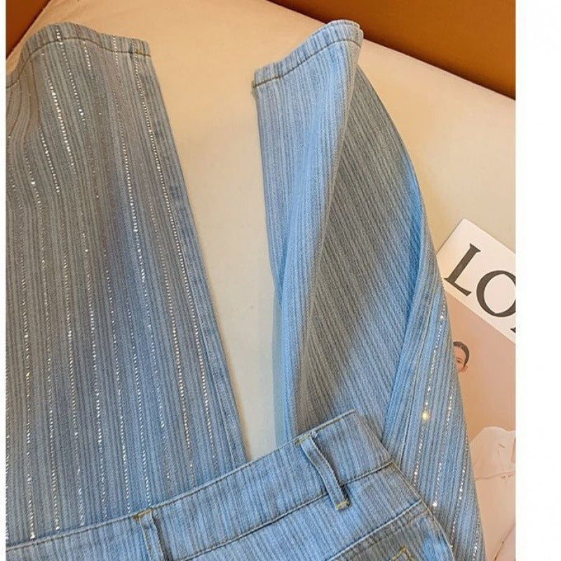Hellblaue Damenjeans mit hoher Taille