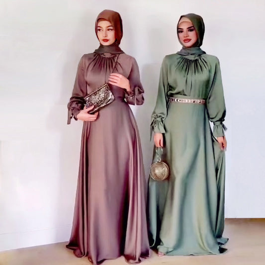 Frauen Elegant Satin Gebundenes Kleid