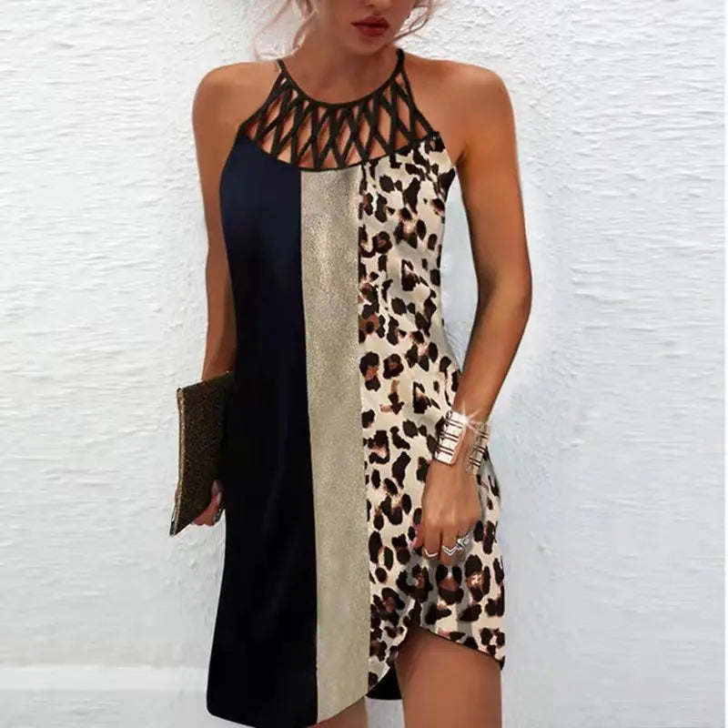 Modisches Print-Kleid: Lässige Halterneck-Kleider für Frauen, perfekt für den Sommer