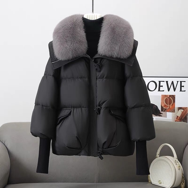 Damen Daunenjacke mit Fellkragen, Wintermantel - FashionGlam