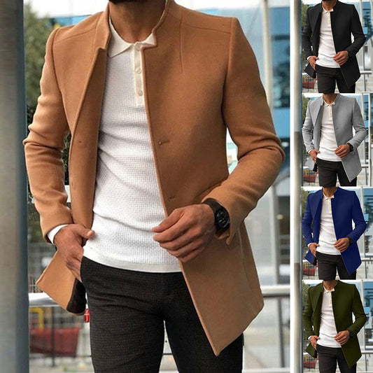 Herren Slim Fit Einreihiger Business-Mantel