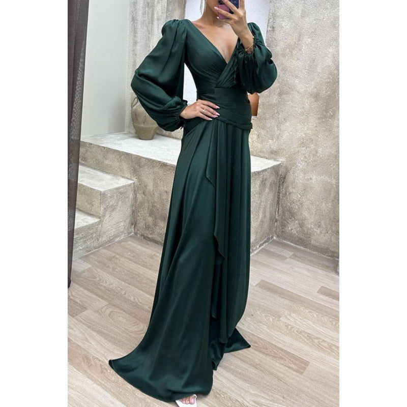 Einfarbiges Damenmode-Kleid