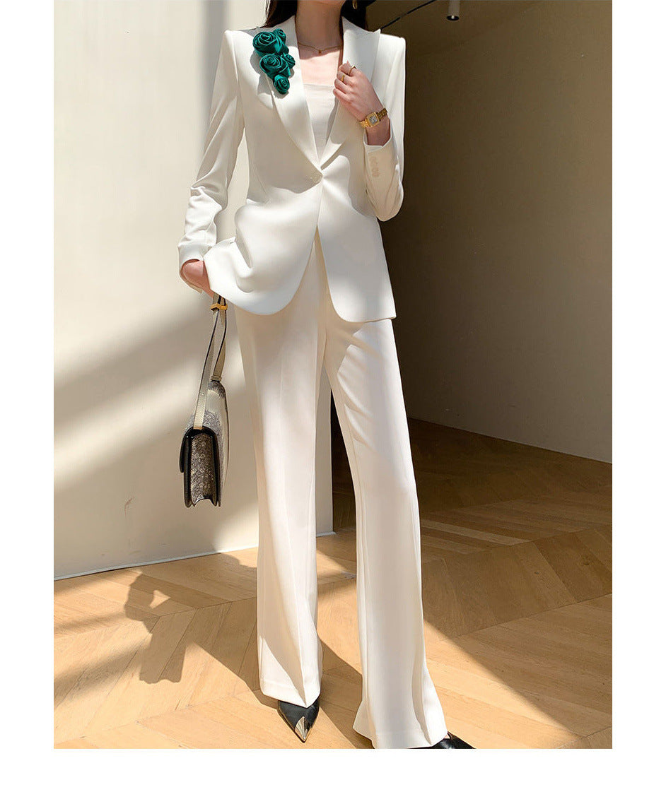Weißer Anzug Obermantel - Eleganter Anzug für Damen
