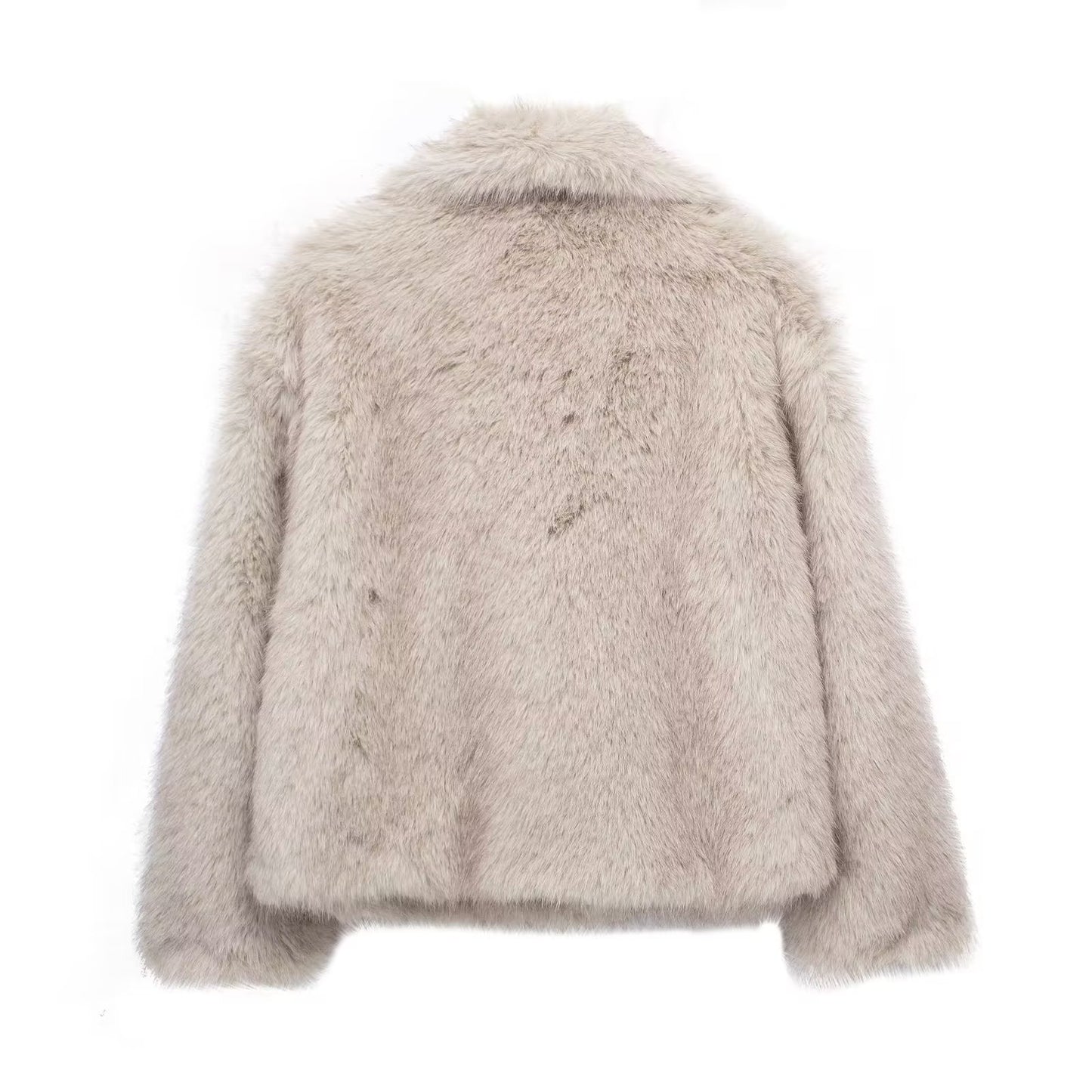 Damen Toka Fox Imitationspelz Mantel