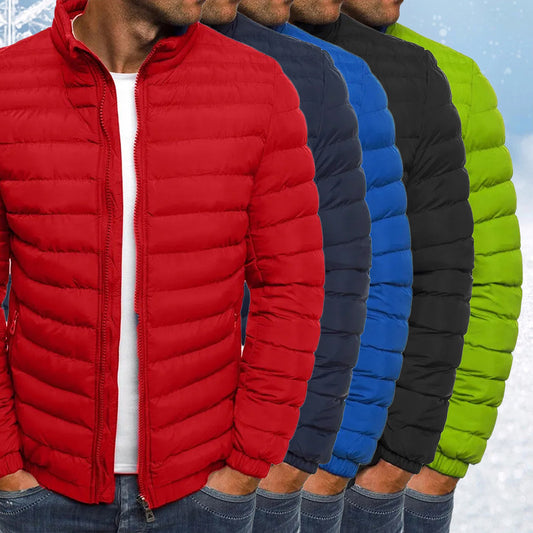 Stehkragen-Jacke für Herren – Einfarbig, Winter