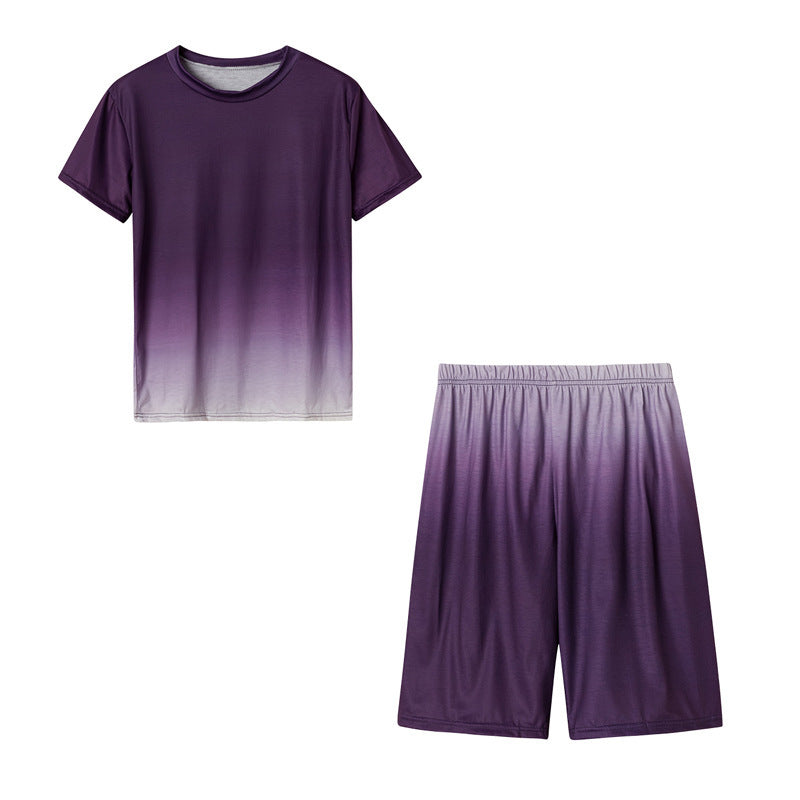 Freizeit-Gradienten-Kurzarm-Shorts Set