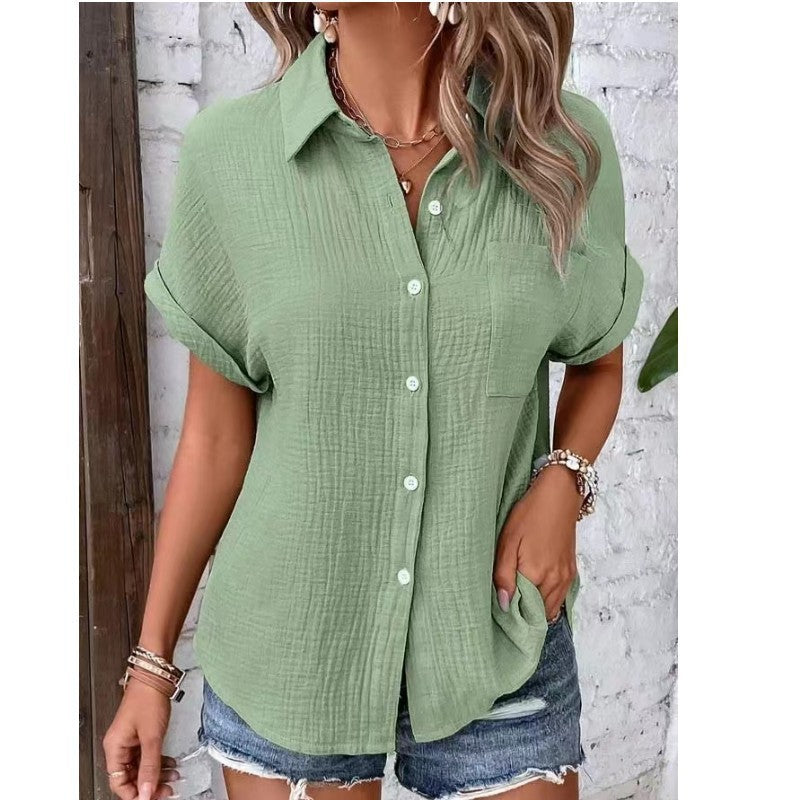 Einreihiges Hemd mit Revers tasche Raglan-Ärmel